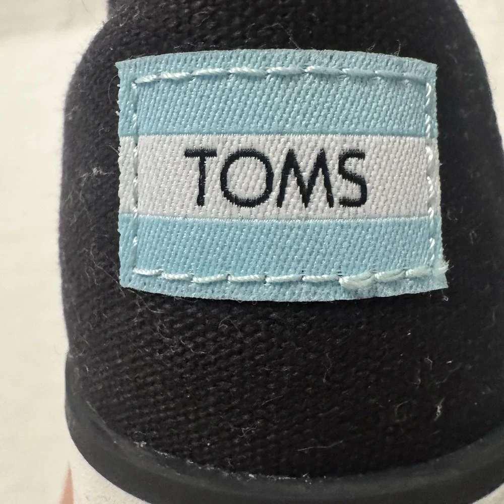 TOMS Alpargata Platform Shoes Rainbow Sole Black Canvas Women's Size 7